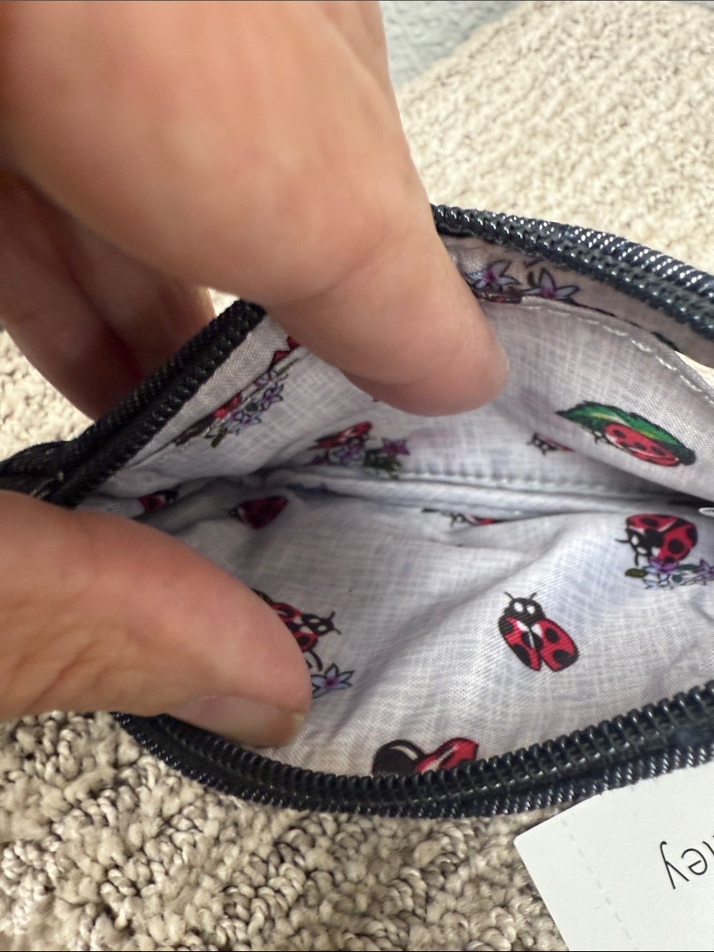 Vera Bradley Iconic Black Floral Zip Key Pouch - Picture 6 of 6